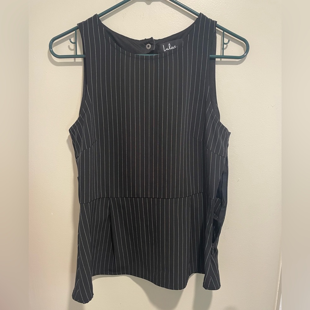 Lulu’s Black and White Striped Top